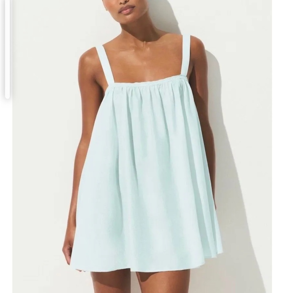 NWT Skims Cotton voile Babydoll Mini Dress frost new